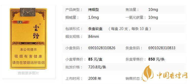 云煙軟禮印象小盒多少錢一包?云煙軟禮印象小盒價(jià)格2020